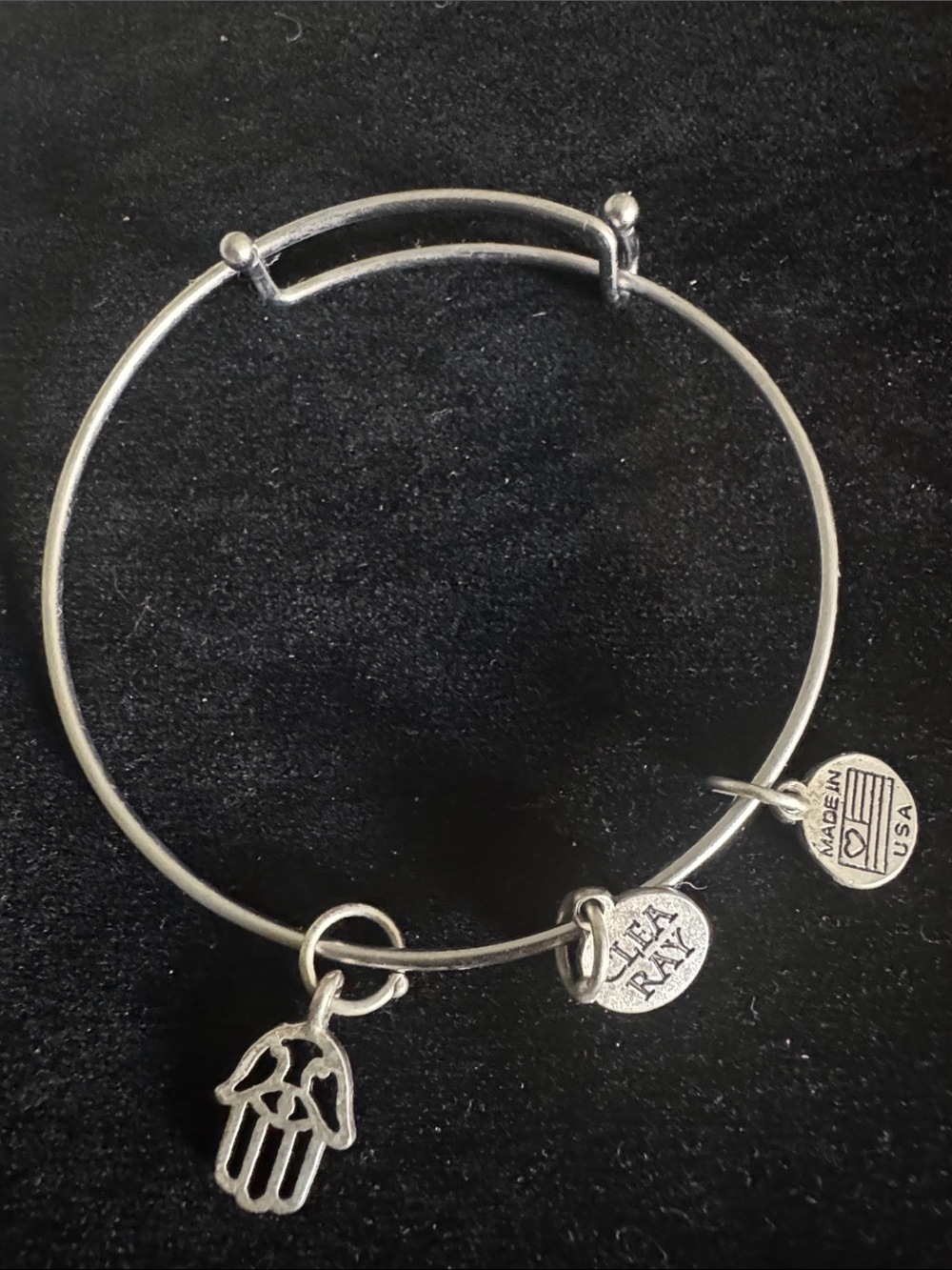 Alex and Ani Hamsa Hand Protection Expandable Bangle Bracelet Made in USA
